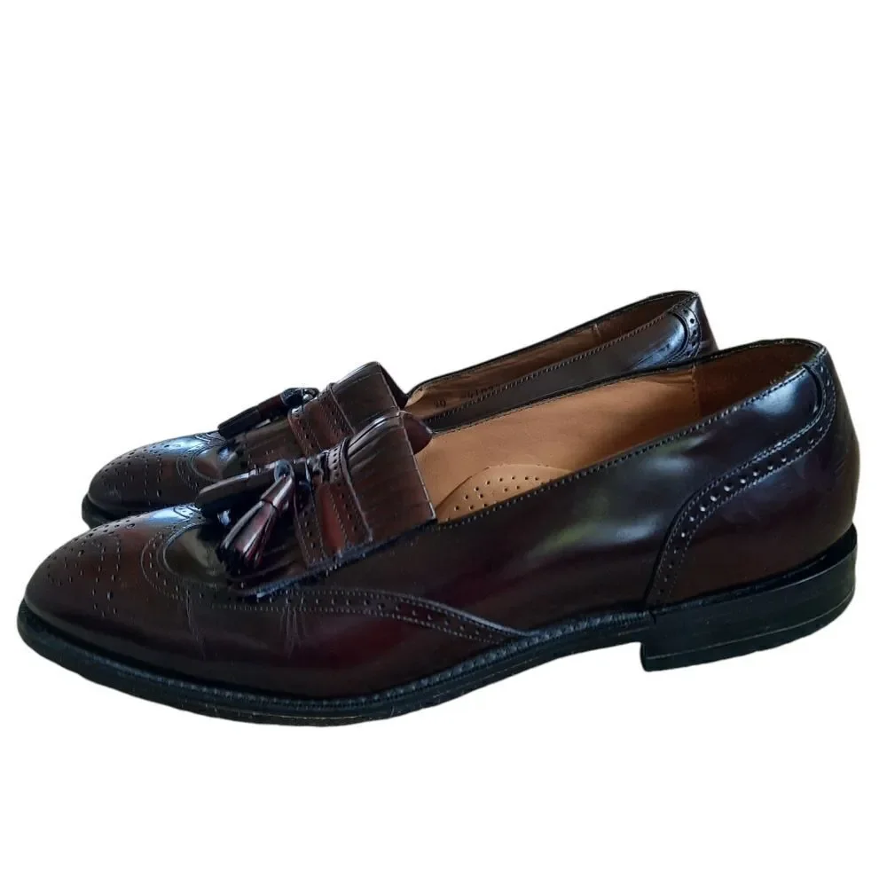 JOHNSTON MURPHY KILTIE TASSEL LEATHER LOAFER WINGTIP DRESS SHOES